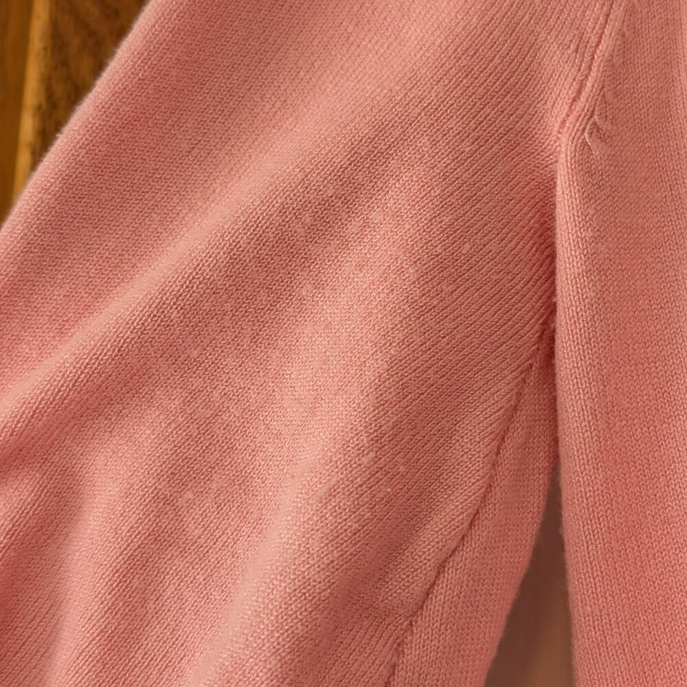Rockabilly Macy's INC Pink Cardigan Shrug, Black Sequin Roses Women’s Small - Picture 6 of 7